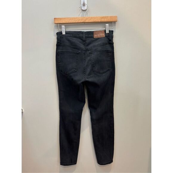 Madewell 26P High Rise washed out black stretch skinny jeans - cotton modal blen - Picture 2 of 8